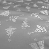 Heavy Brocade Shiny Christmas Tablecloth Christmas Trees Silver