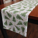 100% Cotton Table Runner Christmas / Event Decoration Christmas Trees on White