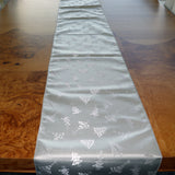 Brocade Table Runner Christmas Holiday Collection Glittery Trees Silver