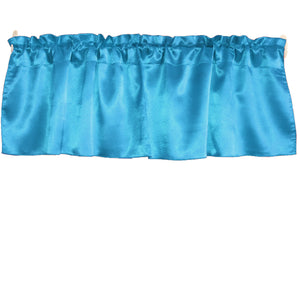 Shiny Smooth Satin Window Valance 58" Wide Turquoise
