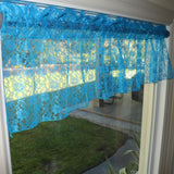 Floral Lace Window Valance 58 Inch Wide Turquoise