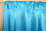 Shiny Satin Solid Single Curtain Panel Drapery 58 Inch Wide Turquoise