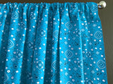 Cotton Curtain Floral Paisley Bandanna Print 58 Inch Wide Turquoise