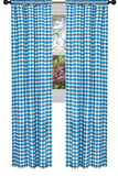 Poplin Gingham Checkered Window Curtain 56 Inch Wide Turquoise