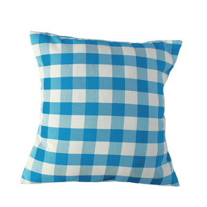 Gingham Checkered Decorative Throw Pillow/Sham Cushion Cover Turquoise & White