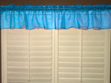 Sheer Organza Window Valance 58" Wide - Solid Turquoise