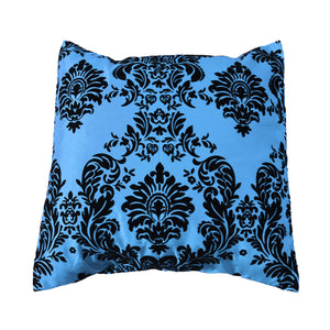 Flocked Damask Decorative Throw Pillow/Sham Cushion Cover Black on Turquoise