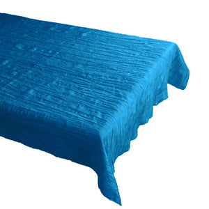 Crinkle Style Crushed Taffeta Tablecloth Turquoise