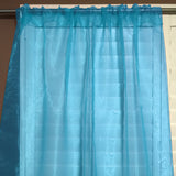 Sheer Tinted Organza Solid Single Curtain Panel 58 Inch Wide - Turquoise
