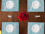 Gingham Checkered Cotton Dinner Table Placemats Holiday Home Decoration 13" x 19" (Pack of 4)