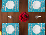 Bandanna Print Cotton Dinner Table Placemats Holiday Home Decoration 13" x 19" (Pack of 4)