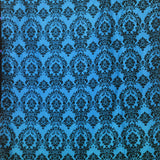 Polyester Taffeta with Velvet Flocked Damask Fabric 58" Wide by 360"(10-Yards) for Arts, Crafts, & Sewing