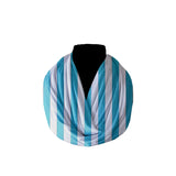 Cotton Blend Infinity Scarf 1 Inch Wide Stripes Print