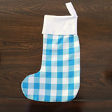 Christmas Stocking Poplin Gingham Check with Flannel Cuff Pack of 2