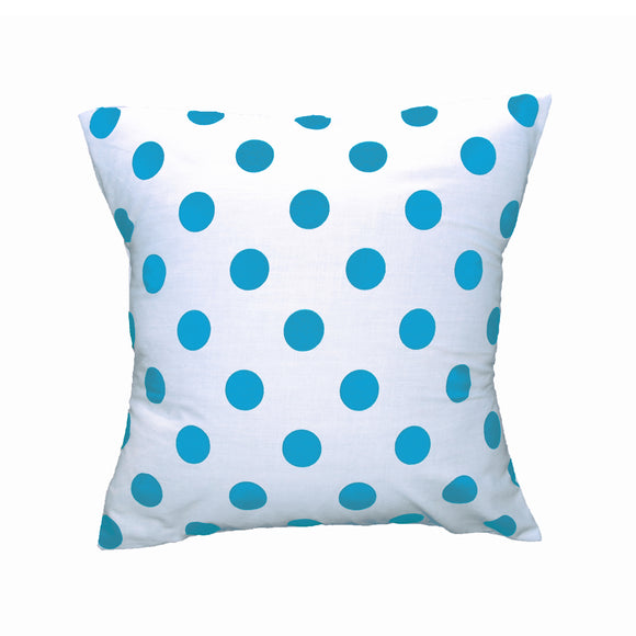 Cotton Polka Dots Decorative Throw Pillow/Sham Cushion Cover Turquoise On White