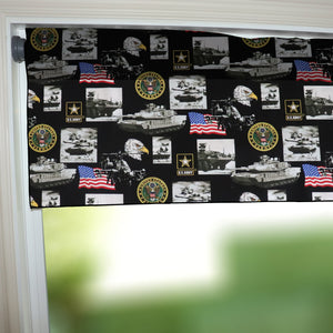 100% Cotton Window Valance 42" Wide United States Army Print