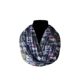 Cotton Infinity Scarf 4th of July American Flag / Army Print