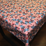 100% Cotton Tablecloth 4th of July US Flags Army Print