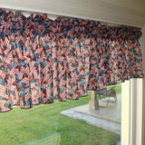 100% Cotton Window Valance 106" Wide 4th of July United States Flags Army Print