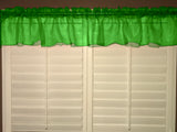 Sheer Organza Window Valance 58" Wide - Solid Valley Green