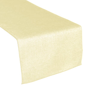 Faux Burlap Table Runner Solid Ivory