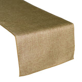 Faux Burlap Table Runner Solid Light Gold