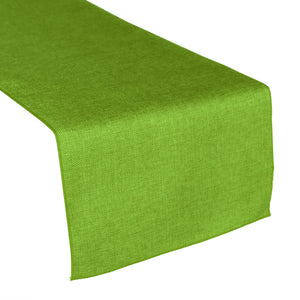 Faux Burlap Table Runner Solid Lime Green