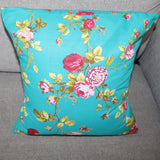 Cotton Vintage Floral Decorative Throw Pillow/Sham Cushion Cover Teal