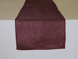Faux Burlap Table Runner Solid Eggplant