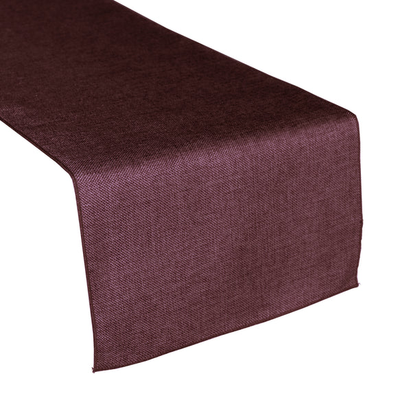 Faux Burlap Table Runner Solid Eggplant