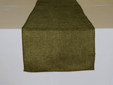 Faux Burlap Table Runner Solid Olive