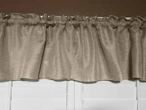 Faux Burlap Window Valance 58" Wide Solid Wheat
