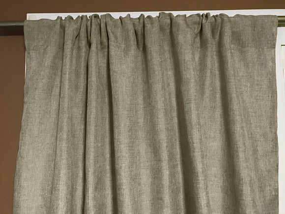 Faux Burlap Texture Polyester Solid Single Curtain Panel 58 Inch Wide Wheat