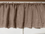 Faux Burlap Window Valance 58" Wide with Pleated Ruffles Wheat