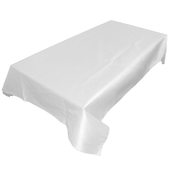 Faux Silk Dupioni Tablecloth White