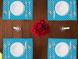 Small Dots Print Cotton Dinner Table Placemats Holiday Home Decoration 13" x 19" (Pack of 4)