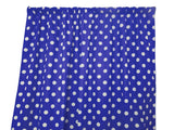 Cotton Curtain Polka Dots Print 58 Inch Wide - White on Royal Blue