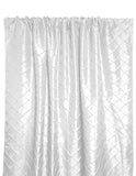Pintuck Taffeta Cross Stitch Pattern Single Curtain Panel 54 Inch Wide - White