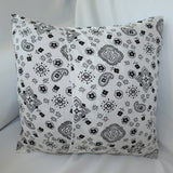 Cotton Bandanna Print Floral Decorative Throw Pillow/Sham Cushion Cover White