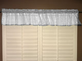 Silver Stars on Sheer Organza Tinted Window Valance 58" Wide - White