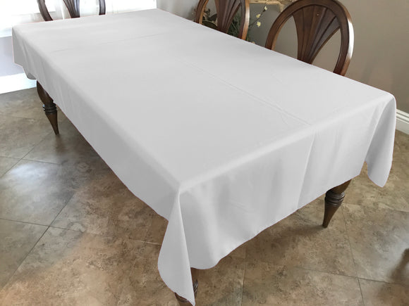 Polyester Poplin Gaberdine Durable Tablecloth Solid White