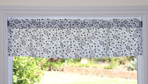 Cotton Window Valance Floral Paisley Bandanna Print 58 Inch Wide White