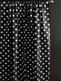 Cotton Curtain Polka Dots Print 58 Inch Wide / White on Black