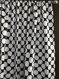 Cotton Curtain Polka Dots Print 58 Inch Wide / Large Dots White on Black
