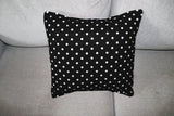 Cotton Small Polka Dots Decorative Throw Pillow/Sham Cushion Cover White on Black
