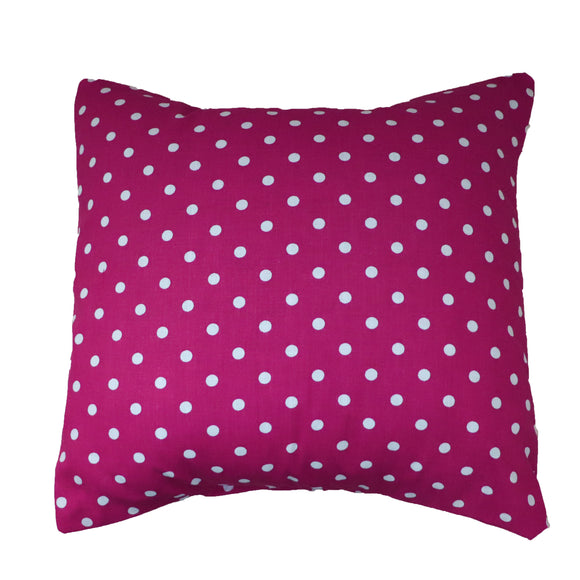 Cotton Small Polka Dots Decorative Throw Pillow/Sham Cushion Cover White on Fuchsia