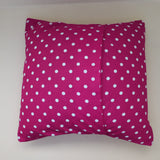Cotton Small Polka Dots Decorative Throw Pillow/Sham Cushion Cover White on Fuchsia