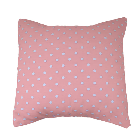Cotton Small Polka Dots Decorative Throw Pillow/Sham Cushion Cover White on Pink