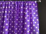 Cotton Curtain Polka Dots Print 58 Inch Wide / White on Purple