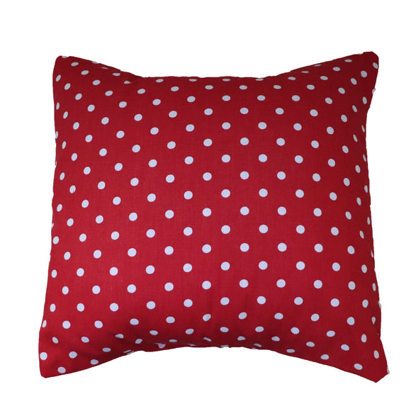 Cotton Small Polka Dots Decorative Throw Pillow/Sham Cushion Cover White on Red